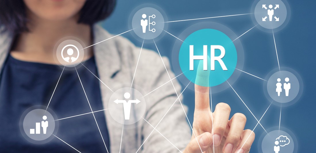Woman with HR icons