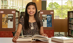 NVC Student in the Library